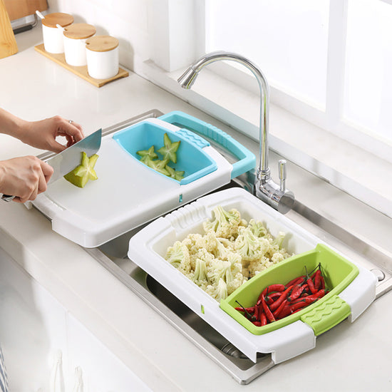 Kitchen Drain Cutting Board | Chopping Board with Built-in Drainage