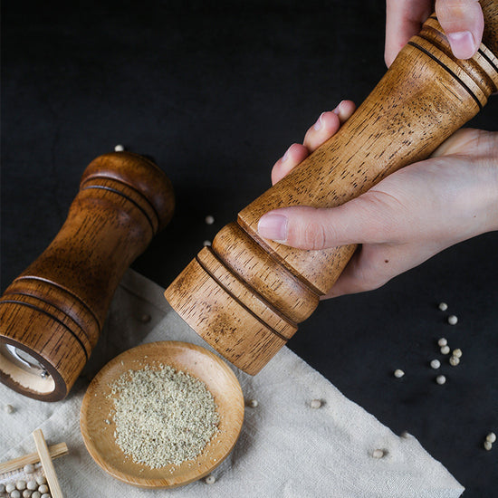 Manual Wooden Spice & Pepper Grinder | Natural Wood Kitchen Grinder