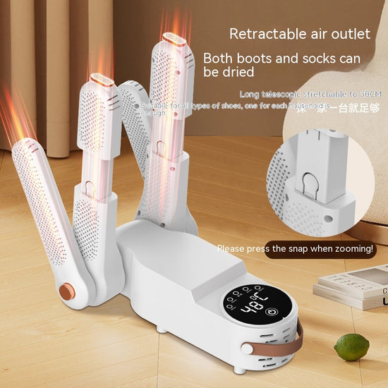 Electric Shoe Dryer – Foldable & Retractable Boot Dryer with Timer |