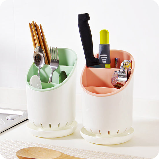 Detachable Kitchen Utensil Drain Rack Barrel | Hygienic Storage Organiser with Drainage