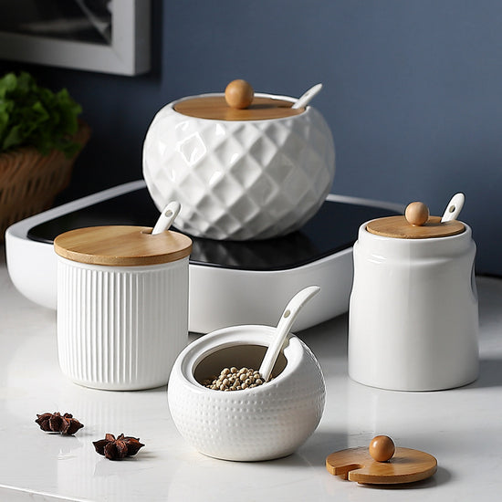 Kitchen Ceramic Seasoning Jar | Airtight Spice Storage for Salt,