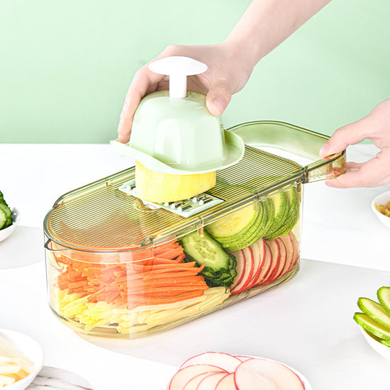 Multifunction Vegetable Cutter & Grater – Interchangeable Blades,