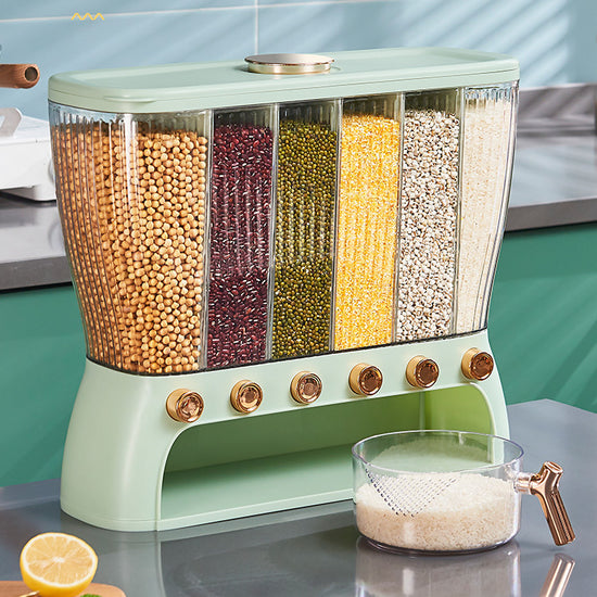Kitchen Grains Compartment Storage Box | Airtight Multi-Section Pantry